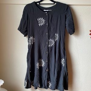 Vintage rayon sun print mini dress by Hary Dary